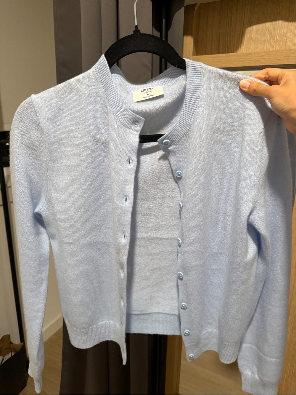 Aritzia Bare Cashmere Cardigan - Villa Blue